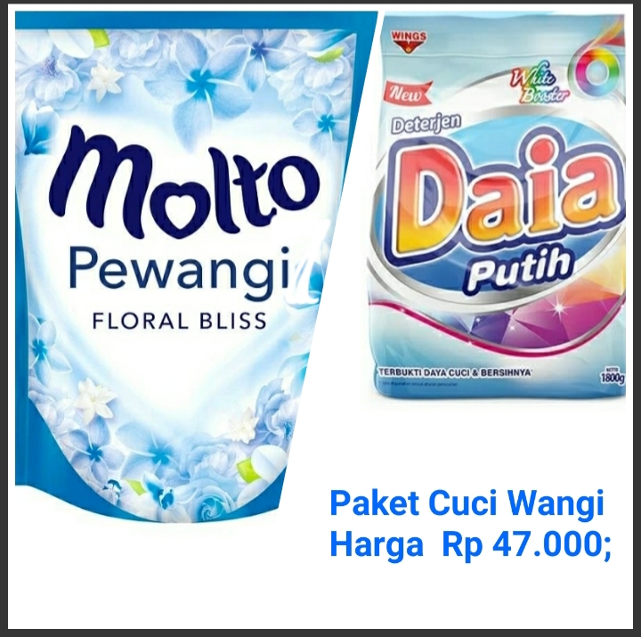 Veve cell - Paket Cuci Wangi Daia Molto Hanya Rp 47.000;
