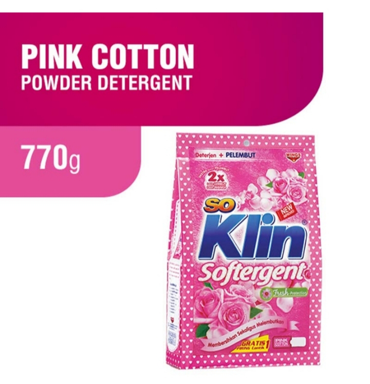 Veve Cell -  Soklin Powder Detergen Softergent Pink Bag 770g